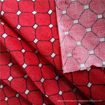 Tissu imprimé de tapisserie d&#39;ameublement de tissu de polyester de velours à vendre